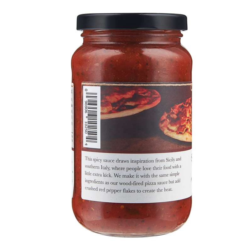 Mom's Spicy Wood Smoked Tomato Pizza Sauce 14oz Success front